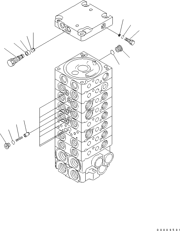 Схема запчастей Komatsu PC30MR-2-B - ОСНОВН. КЛАПАН (8-КЛАПАН) (/) ОСНОВН. КОМПОНЕНТЫ И РЕМКОМПЛЕКТЫ