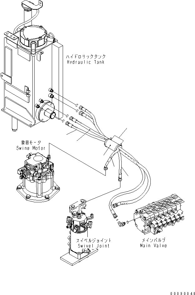 Схема запчастей Komatsu PC30MR-3 - ВОЗВРАТН. ЛИНИЯ(№-) ГИДРАВЛИКА