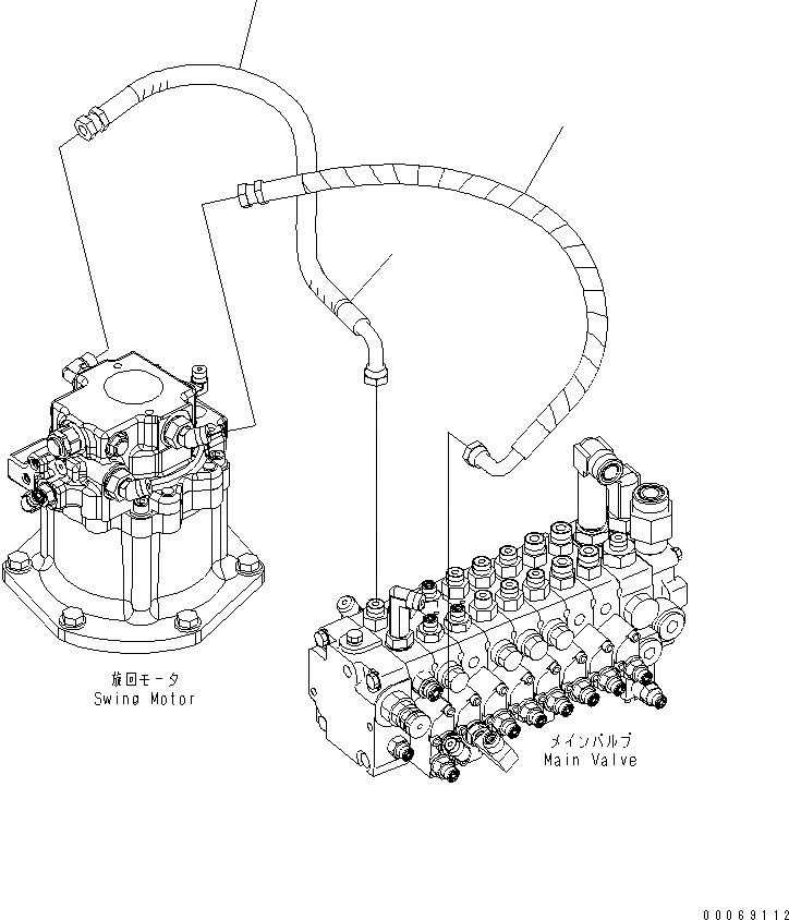 Схема запчастей Komatsu PC30MR-3 - ЛИНИЯ АКТУАТОРА (ПОВОРОТН.)(№-) ГИДРАВЛИКА