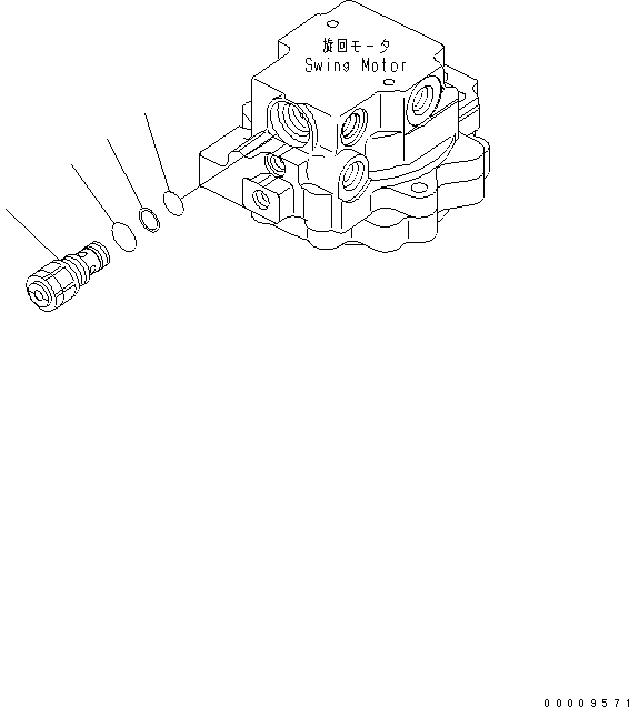 Схема запчастей Komatsu PC30MR-2-C - МОТОР ПОВОРОТА (/) ОСНОВН. КОМПОНЕНТЫ И РЕМКОМПЛЕКТЫ