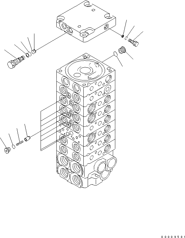 Схема запчастей Komatsu PC30MR-2-C - ОСНОВН. КЛАПАН (8-КЛАПАН) (/) ОСНОВН. КОМПОНЕНТЫ И РЕМКОМПЛЕКТЫ