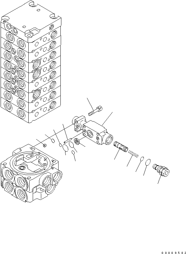 Схема запчастей Komatsu PC30MR-2-C - ОСНОВН. КЛАПАН (8-КЛАПАН) (/) ОСНОВН. КОМПОНЕНТЫ И РЕМКОМПЛЕКТЫ