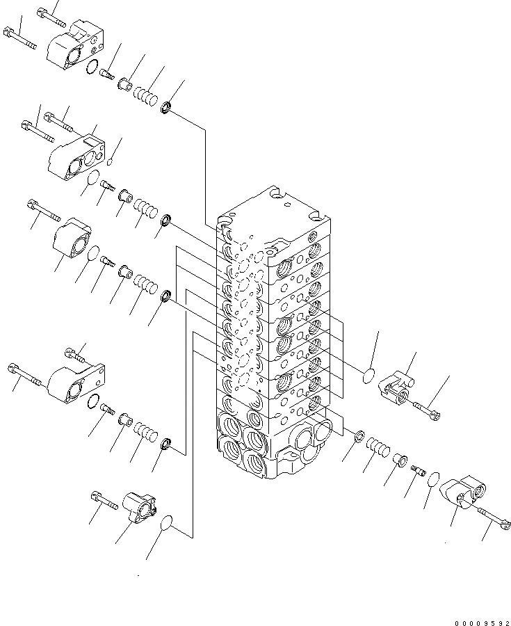 Схема запчастей Komatsu PC30MR-2-C - ОСНОВН. КЛАПАН (9-КЛАПАН) (7/) ОСНОВН. КОМПОНЕНТЫ И РЕМКОМПЛЕКТЫ