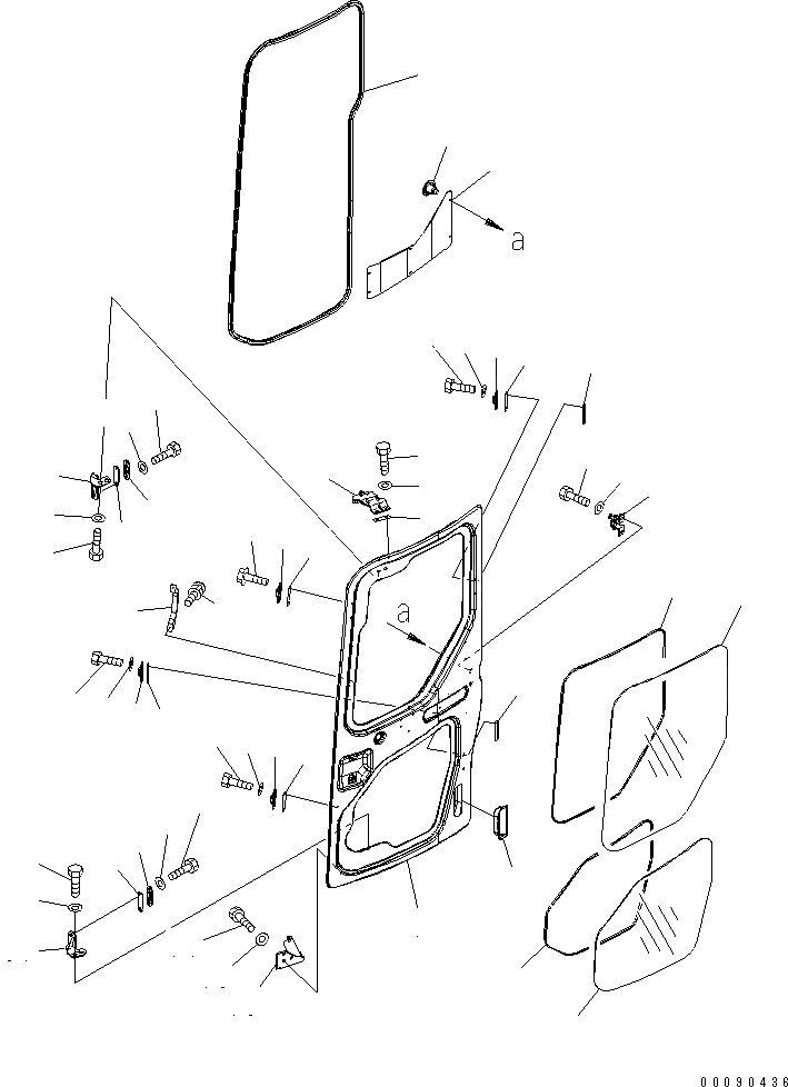 Схема запчастей Komatsu PC30MR-3 - КАБИНА (/8) (ДВЕРЬ) (/) (ДЛЯ KAL)(№-) КАБИНА ОПЕРАТОРА И СИСТЕМА УПРАВЛЕНИЯ