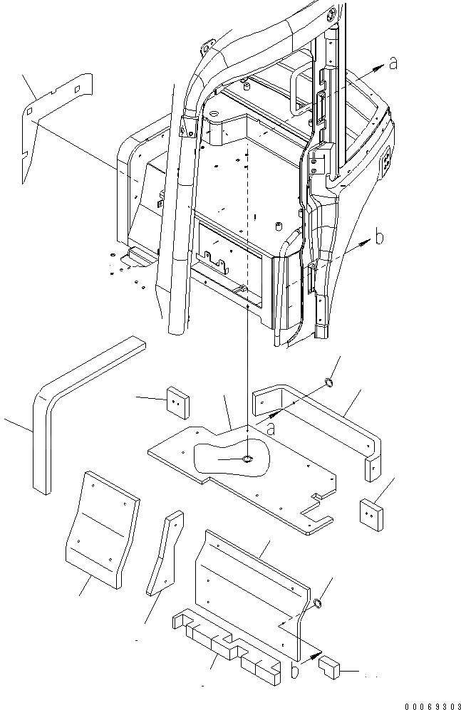 Схема запчастей Komatsu PC30MR-3 - КАБИНА (ЩИТКИ)(№-) КАБИНА ОПЕРАТОРА И СИСТЕМА УПРАВЛЕНИЯ