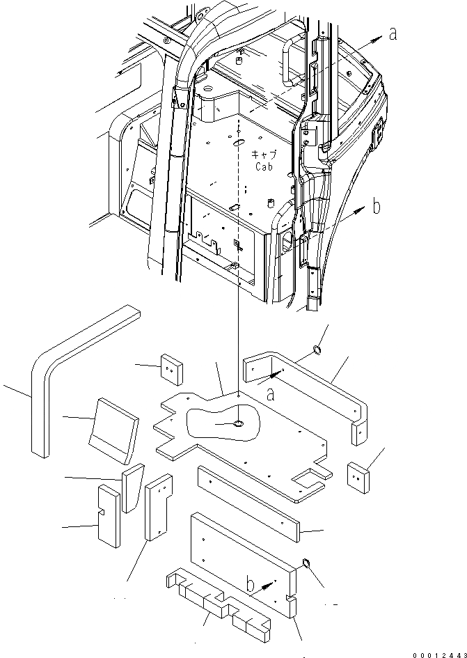 Схема запчастей Komatsu PC30MR-2-D - КАБИНА (ЩИТКИ)(№8-) КАБИНА ОПЕРАТОРА И СИСТЕМА УПРАВЛЕНИЯ