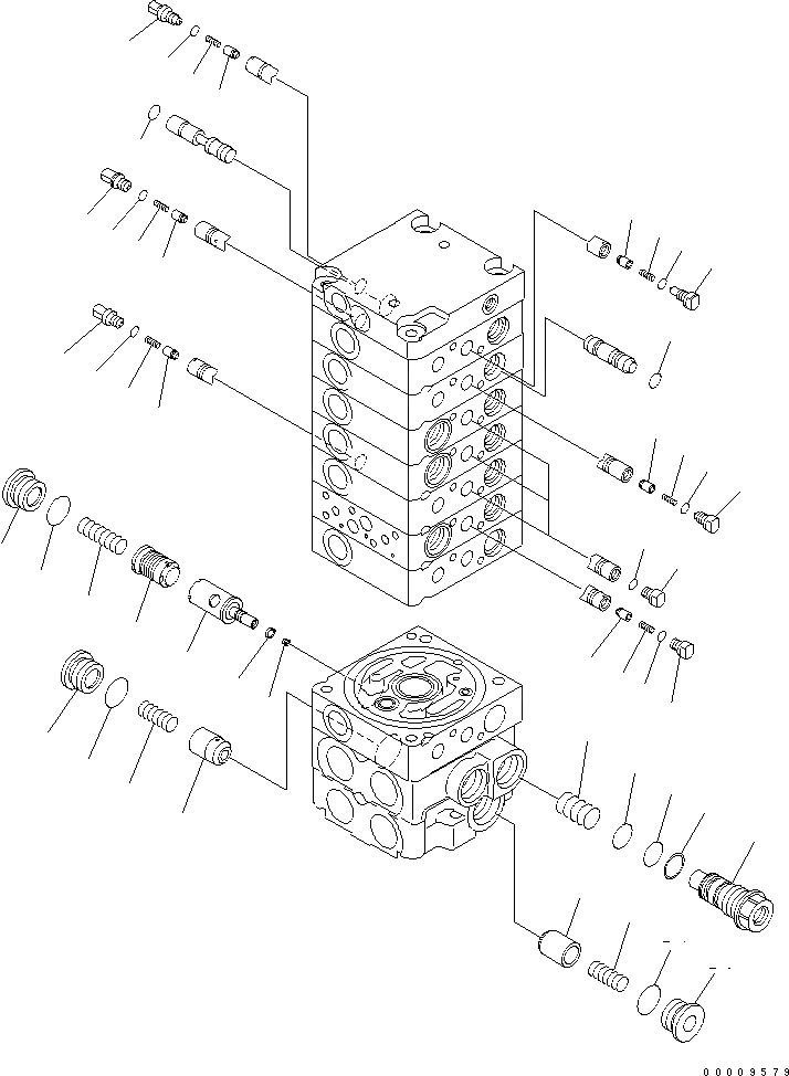 Схема запчастей Komatsu PC30MR-2-D - ОСНОВН. КЛАПАН (8-КЛАПАН) (8/) ОСНОВН. КОМПОНЕНТЫ И РЕМКОМПЛЕКТЫ
