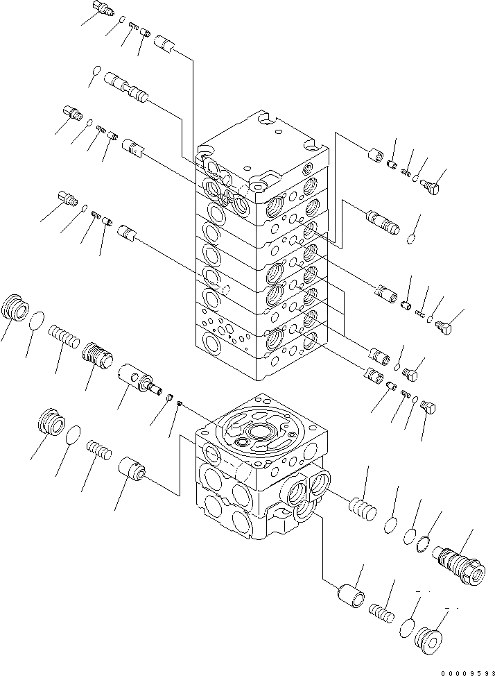 Схема запчастей Komatsu PC30MR-2-D - ОСНОВН. КЛАПАН (9-КЛАПАН) (8/) ОСНОВН. КОМПОНЕНТЫ И РЕМКОМПЛЕКТЫ