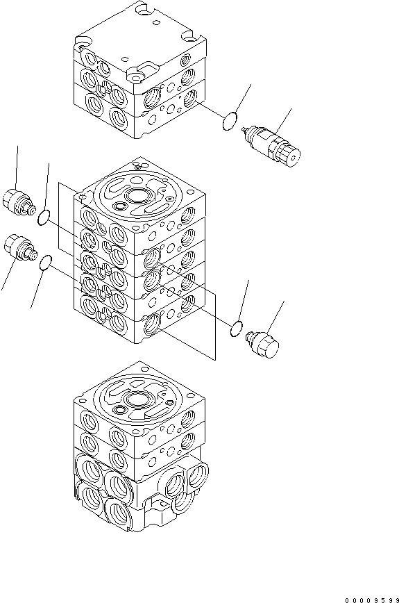 Схема запчастей Komatsu PC30MR-2-D - ОСНОВН. КЛАПАН (9-КЛАПАН) (/) ОСНОВН. КОМПОНЕНТЫ И РЕМКОМПЛЕКТЫ