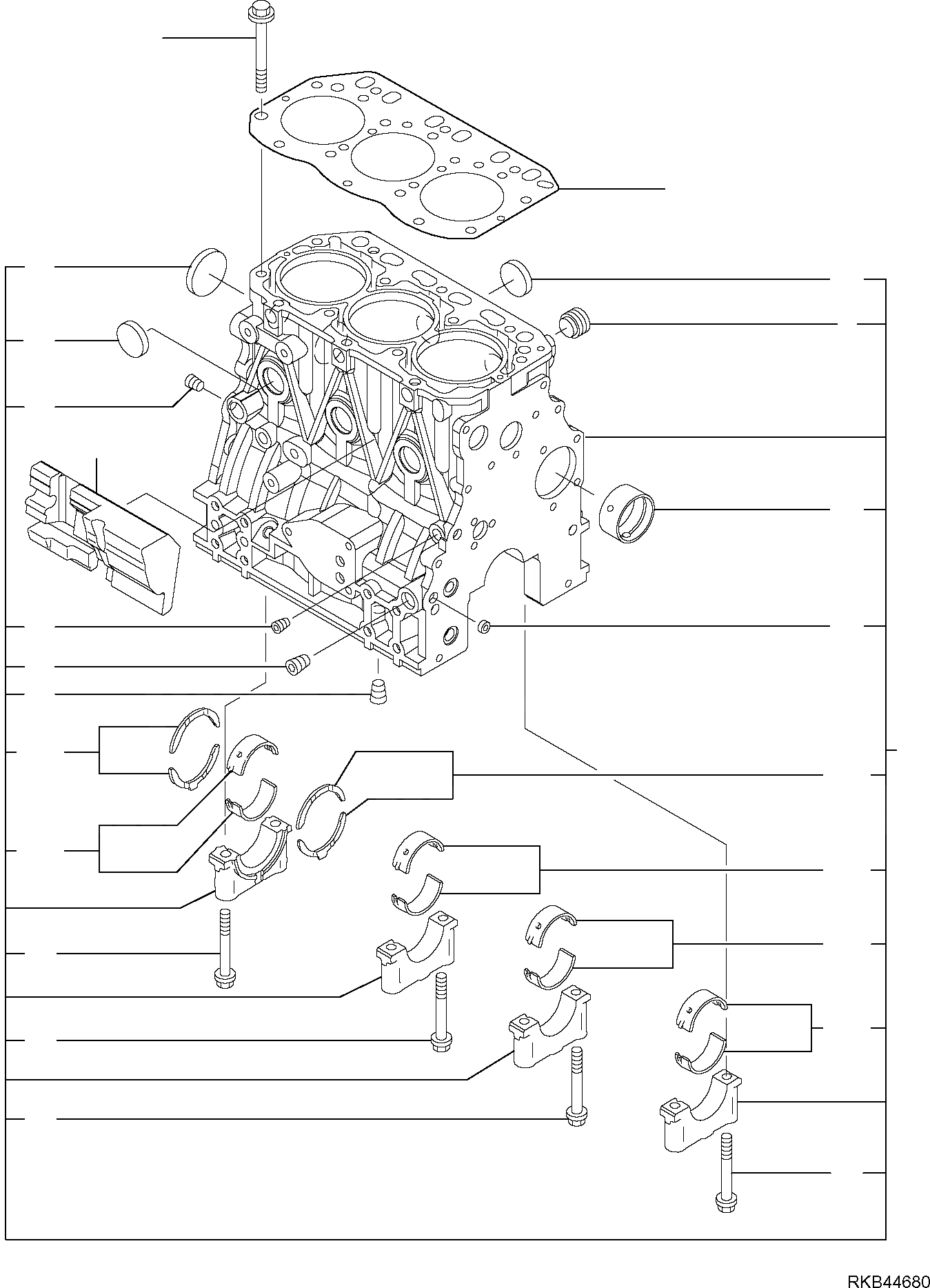 Схема запчастей Komatsu PC30MR-2 - БЛОК ЦИЛИНДРОВ ДВИГАТЕЛЬ