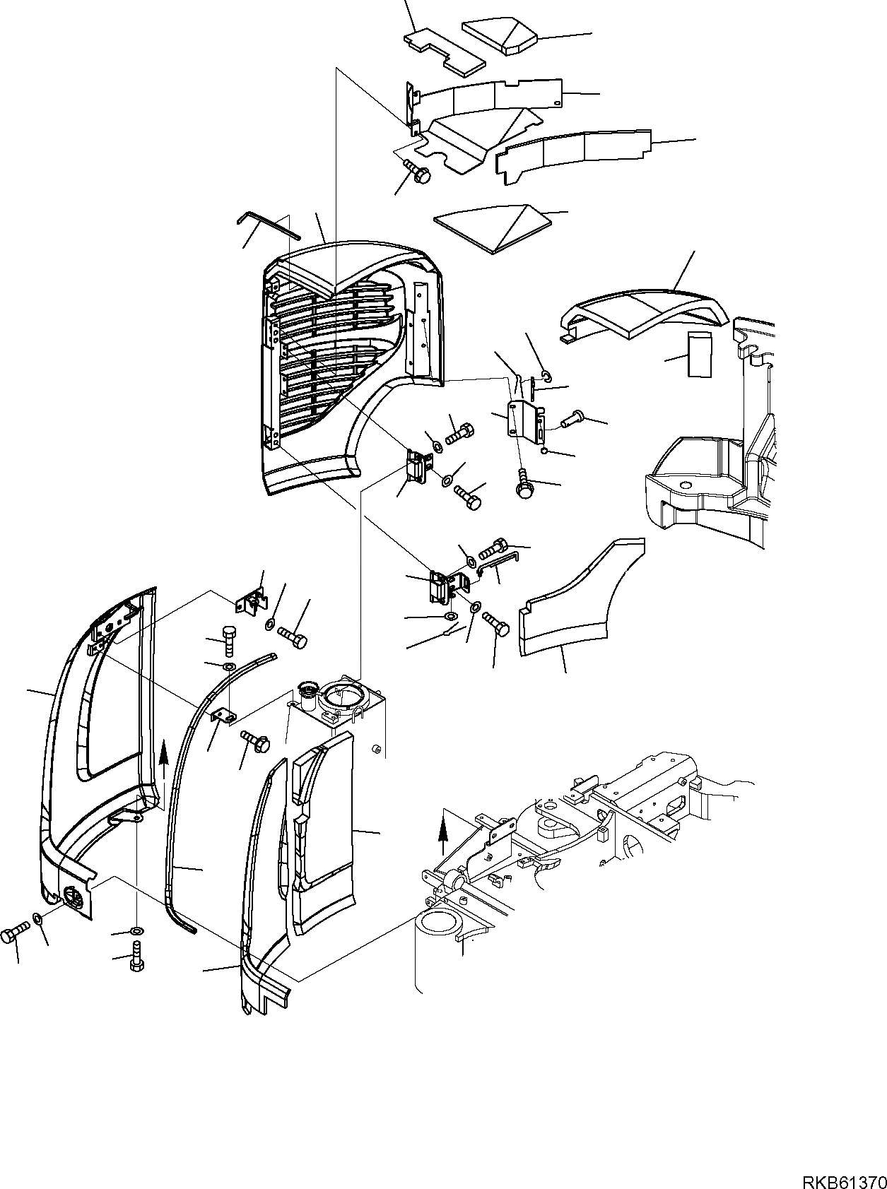 Схема запчастей Komatsu PC30MR-2 - ПРАВ. КРЫШКА(ДЛЯ КОНДИЦ.) ЧАСТИ КОРПУСА И КАБИНА
