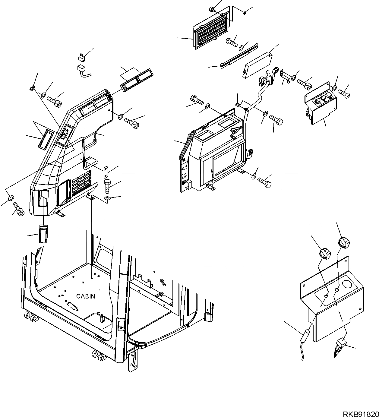 Схема запчастей Komatsu PC30MR-2 - СИСТЕМА ПОДОГРЕВА (/) ЧАСТИ КОРПУСА И КАБИНА