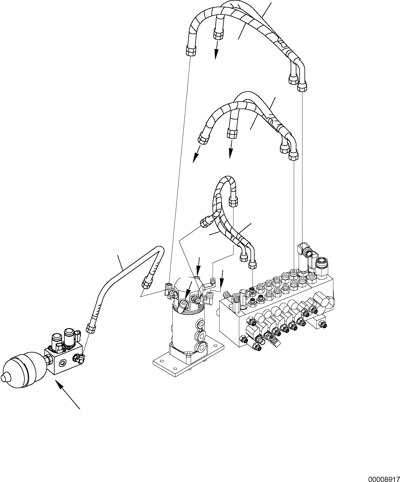 Схема запчастей Komatsu PC30MR-2 - ГИДРОЛИНИЯ (ХОД И ОТВАЛ ЛИНИЯ) (ВЕРХН.) РАБОЧЕЕ ОБОРУДОВАНИЕ ГИДРАВЛИКА