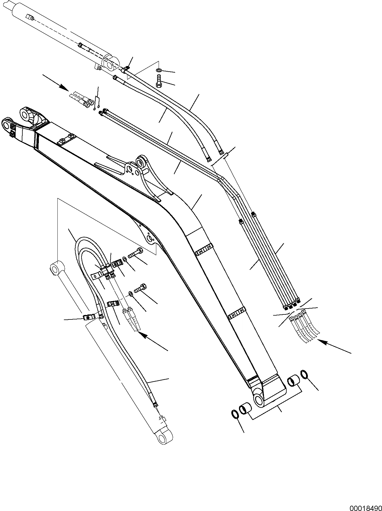 Схема запчастей Komatsu PC30MR-2 - СТРЕЛА (/) РАБОЧЕЕ ОБОРУДОВАНИЕ