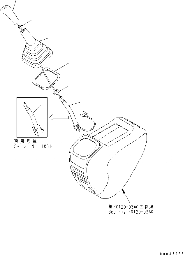 Схема запчастей Komatsu PC30MRX-1 - РЫЧАГ УПРАВЛЕНИЯ ПОВОРОТОМ КАБИНА ОПЕРАТОРА И СИСТЕМА УПРАВЛЕНИЯ
