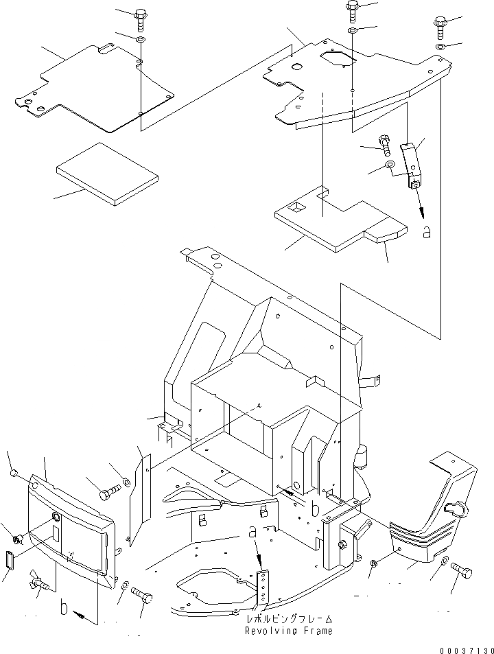 Схема запчастей Komatsu PC30MRX-1 - ОСНОВН. КОНСТРУКЦИЯ (ПОЛ) (ДЛЯ НАВЕСА) КАБИНА ОПЕРАТОРА И СИСТЕМА УПРАВЛЕНИЯ