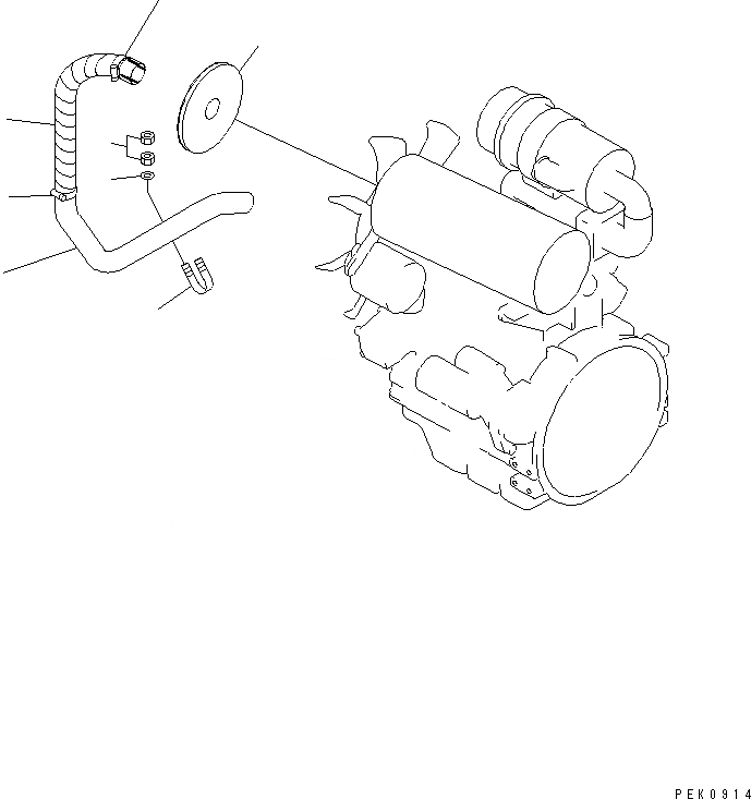Схема запчастей Komatsu PC30R-8 - ВЫХЛОПНАЯ ТРУБА КОМПОНЕНТЫ ДВИГАТЕЛЯ