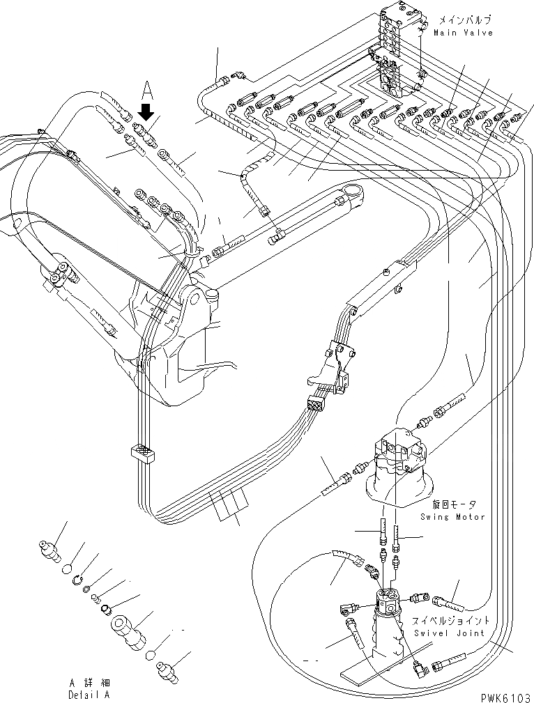 Схема запчастей Komatsu PC30R-8 - ACTUATER ЛИНИЯ (ОСНОВН. ЛИНИЯ) (ДЛЯ QUICK ГИДРОМОЛОТ)(№-) ГИДРАВЛИКА