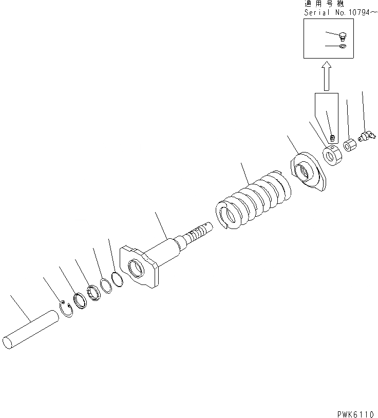 Схема запчастей Komatsu PC30R-8 - ОПОРНЫЙ ЭЛЕМЕНТ ЛЕНИВЦА (ДЛЯ STEEL SHOE) ХОДОВАЯ
