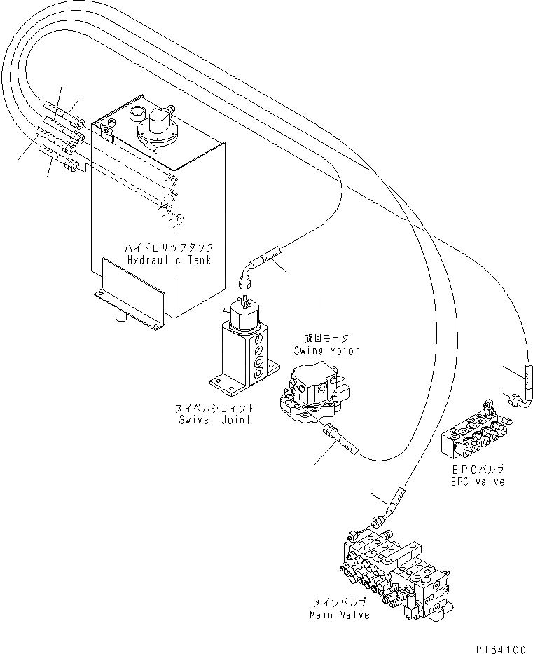 Схема запчастей Komatsu PC30UU-3 - ГИДРОЛИНИЯ (ВОЗВРАТН. ЛИНИЯ) ГИДРАВЛИКА