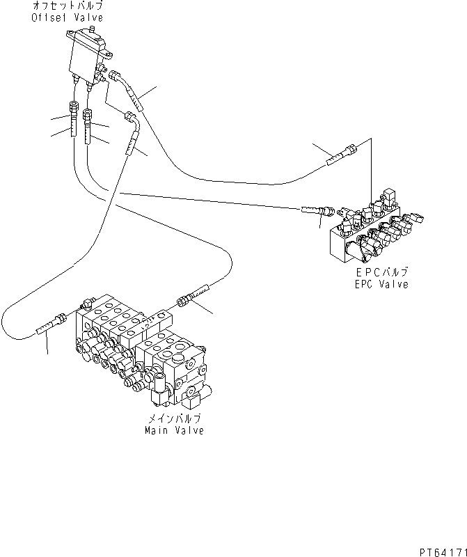 Схема запчастей Komatsu PC30UU-3 - OFFSET КЛАПАН ЛИНИЯ КАБИНА ОПЕРАТОРА И СИСТЕМА УПРАВЛЕНИЯ
