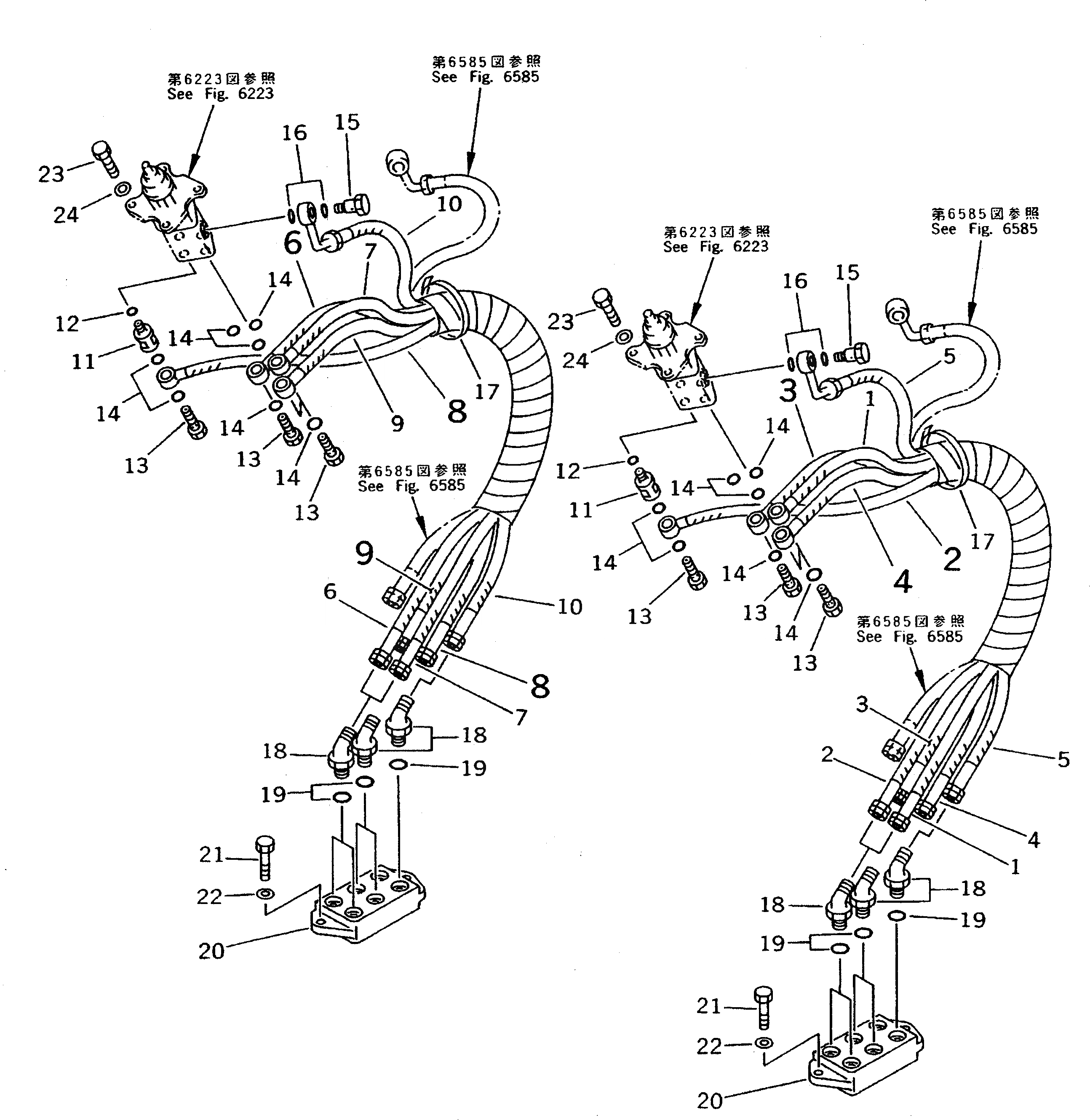 Схема запчастей Komatsu PC310-5 - P.P.C. КЛАПАН ТРУБЫ (КЛАПАН PPCTO/FROM БЛОК)(ДЛЯ WRIST УПРАВЛ-Е) УПРАВЛ-Е РАБОЧИМ ОБОРУДОВАНИЕМ