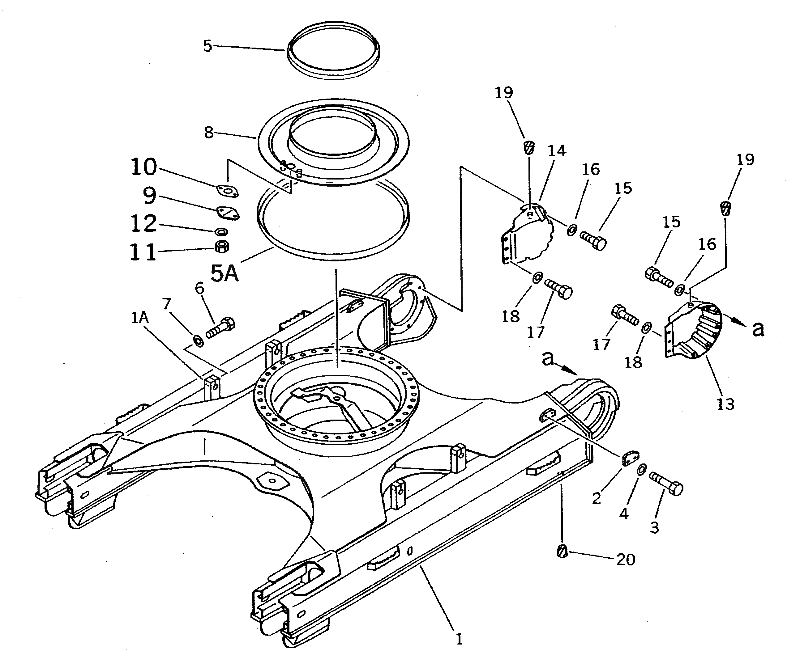 Схема запчастей Komatsu PC310LC-5 - ГУСЕНИЧНАЯ РАМА(№-9) ХОДОВАЯ