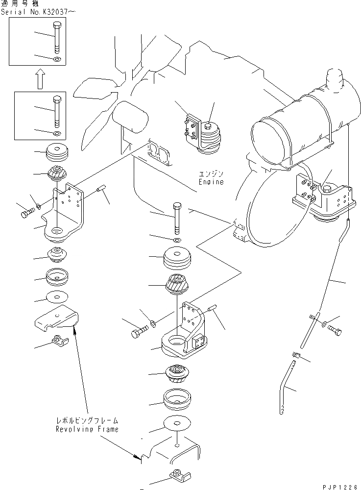Схема запчастей Komatsu PC340-6K - КРЕПЛЕНИЕ ДВИГАТЕЛЯ(№K-) КОМПОНЕНТЫ ДВИГАТЕЛЯ