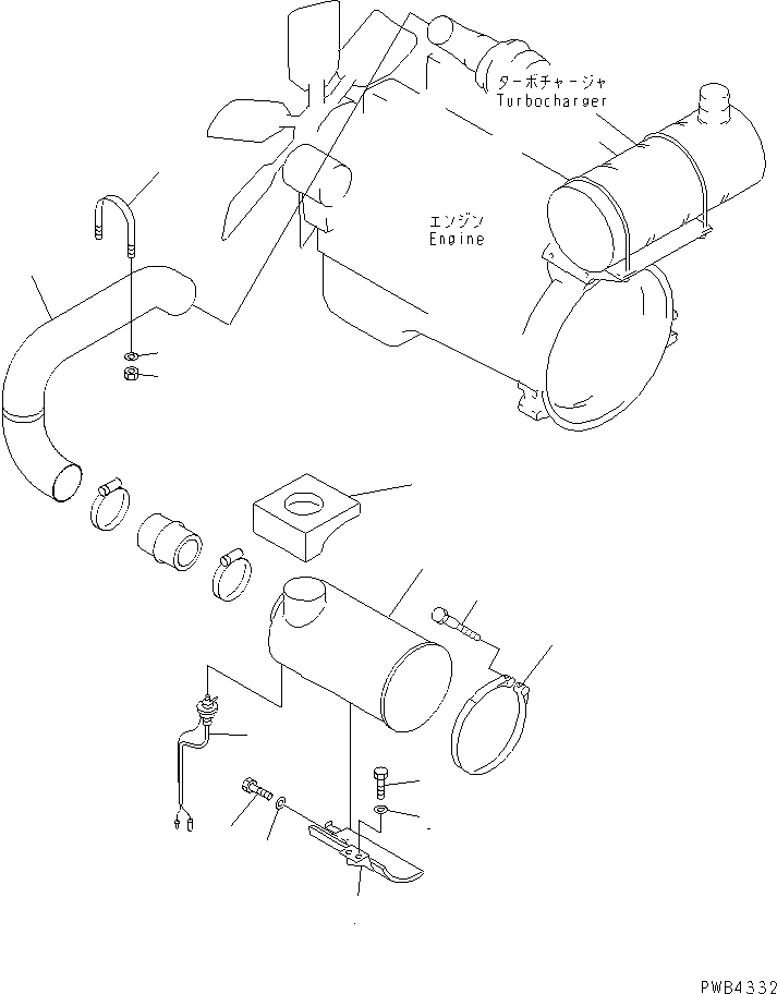 Схема запчастей Komatsu PC340-6K - СОЕДИНЕНИЯ ВОЗДУХООЧИСТИТЕЛЯ(С КОНДИЦИОНЕРОМ)(№K-K999) КОМПОНЕНТЫ ДВИГАТЕЛЯ