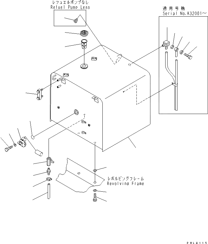 Схема запчастей Komatsu PC340-6K - ТОПЛИВН. БАК. ТОПЛИВН. БАК. AND КОМПОНЕНТЫ