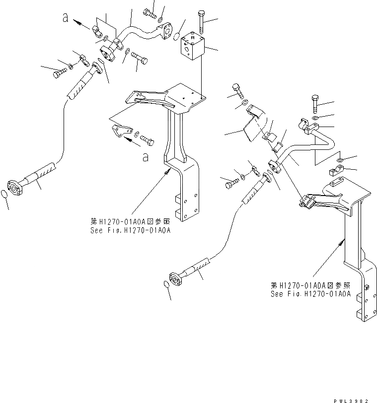 Схема запчастей Komatsu PC340-6K - НАВЕСНОЕ ОБОРУД-Е (CROSS КЛАПАН И КОРПУС)(№K-) ГИДРАВЛИКА
