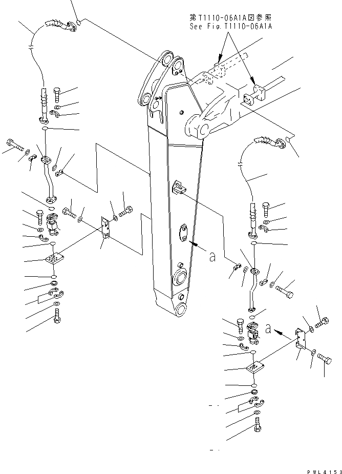 Схема запчастей Komatsu PC340-6K - РУКОЯТЬ (.M) (ДОПОЛН. ГИДРОЛИНИЯ)(№K-) РАБОЧЕЕ ОБОРУДОВАНИЕ