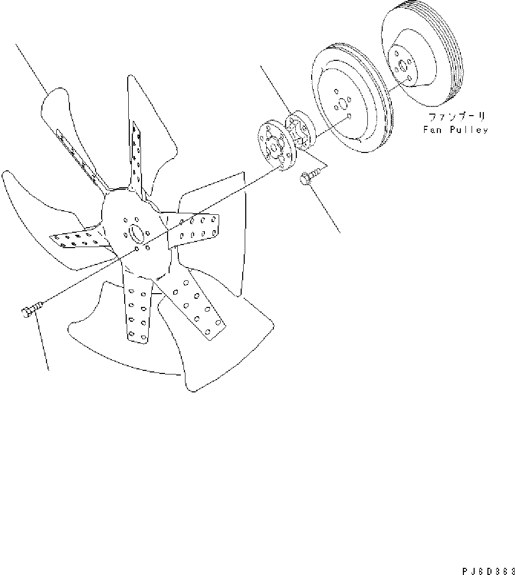 Схема запчастей Komatsu PC340LC-7K - ОХЛАЖД-Е (ВЕНТИЛЯТОР) СИСТЕМА ОХЛАЖДЕНИЯ