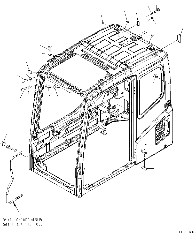 Схема запчастей Komatsu PC340LC-7K - ОСНОВН. КОНСТРУКЦИЯ (КАБИНА) (BLIND БОЛТ)(№K9-) КАБИНА ОПЕРАТОРА И СИСТЕМА УПРАВЛЕНИЯ