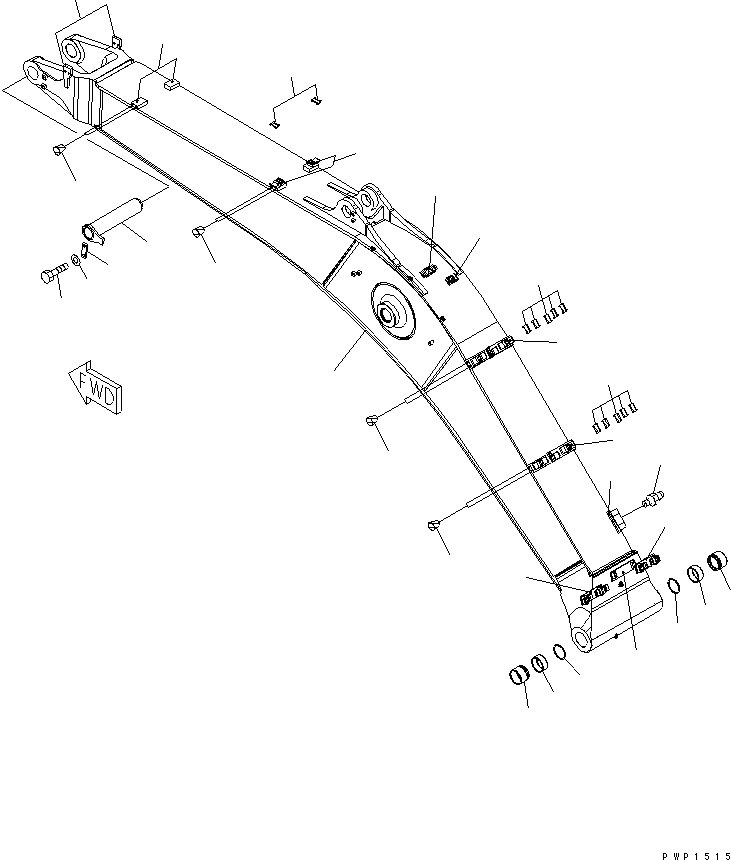 Схема запчастей Komatsu PC340LC-7K - 1-СЕКЦИОНН. СТРЕЛА (СТРЕЛА И ВЕРХН. ПАЛЕЦ) РАБОЧЕЕ ОБОРУДОВАНИЕ