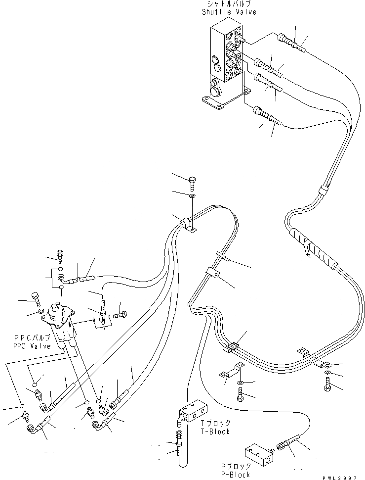 Схема запчастей Komatsu PC340LC-6K - P.P.C. РАБОЧАЯ ЛИНИЯ (ПАТРУБКИ ПРАВОЙ СТОЙКИ)(№K-K999) КАБИНА ОПЕРАТОРА И СИСТЕМА УПРАВЛЕНИЯ