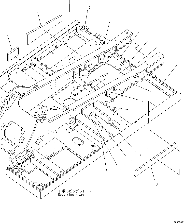 Схема запчастей Komatsu PC340LC-7K-E0 - ОСНОВНАЯ РАМА (ЩИТКИ) ОСНОВНАЯ РАМА И ЕЕ ЧАСТИ