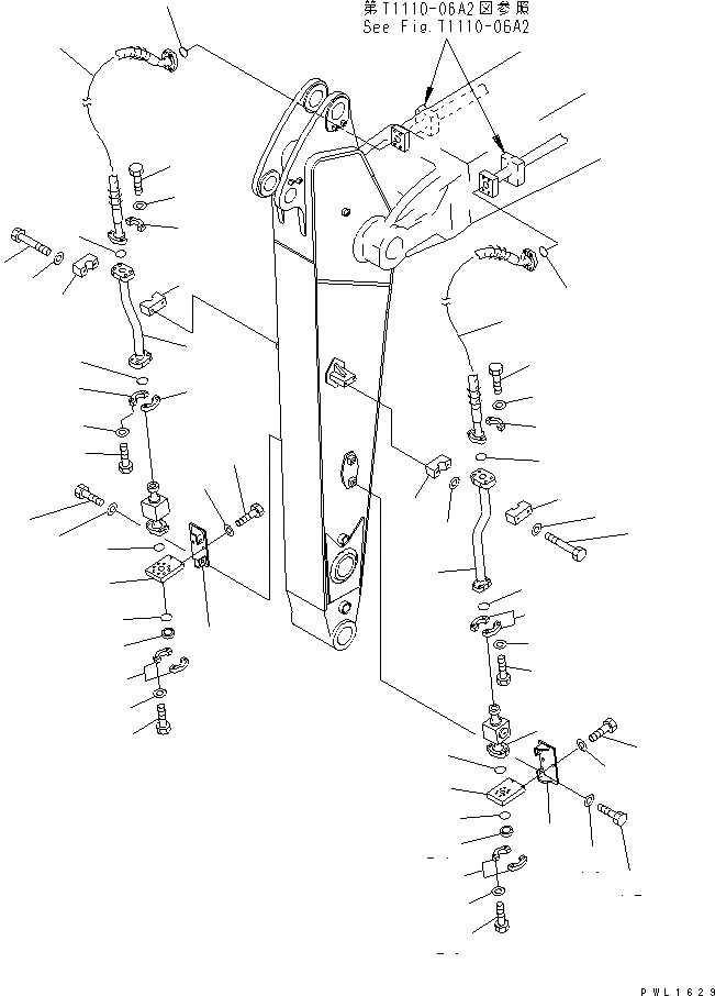Схема запчастей Komatsu PC340LC-6K-J - РУКОЯТЬ (.M) (ДОПОЛН. ГИДРОЛИНИЯ) РАБОЧЕЕ ОБОРУДОВАНИЕ