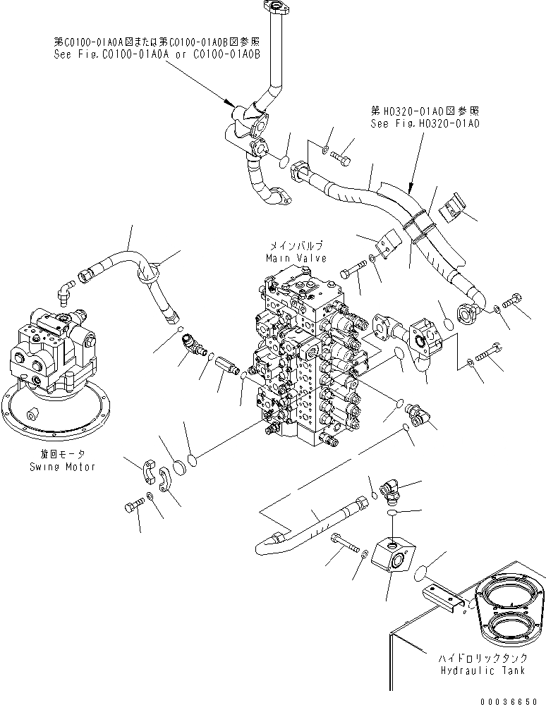 Схема запчастей Komatsu PC340NLC-7K - ВОЗВРАТ. ЛИНИЯ(№K87-) ГИДРАВЛИКА