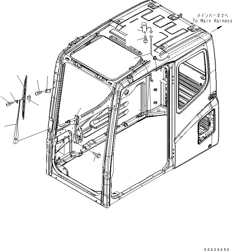 Схема запчастей Komatsu PC340NLC-7K - КАБИНА (ДВОРНИКИ И ОСВЕЩЕНИЕ)(№K-K9) КАБИНА ОПЕРАТОРА И СИСТЕМА УПРАВЛЕНИЯ