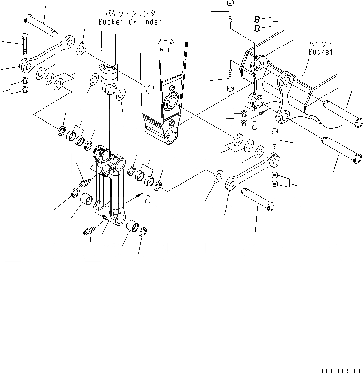 Схема запчастей Komatsu PC340NLC-7K - РУКОЯТЬ (СОЕДИНЕНИЕ КОВША) РАБОЧЕЕ ОБОРУДОВАНИЕ
