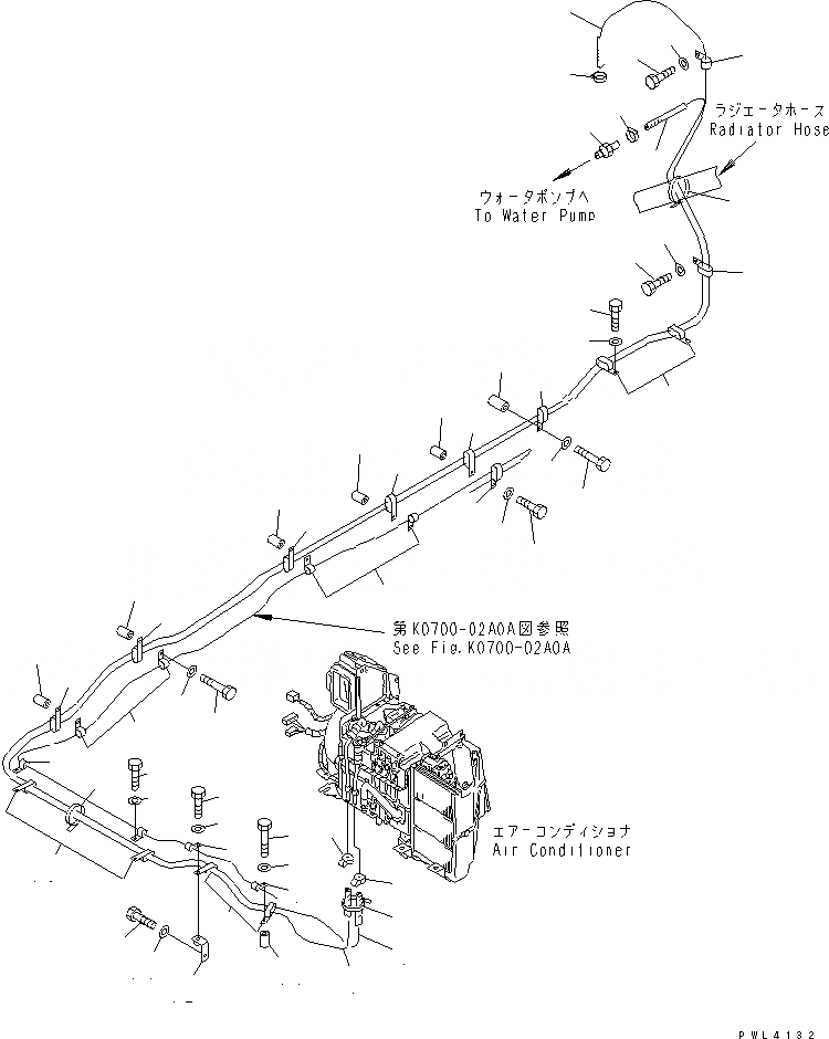 Схема запчастей Komatsu PC340NLC-6K - КОНДИЦ. ВОЗДУХА (ОБОГРЕВ. ЛИНИЯ)(№K-) КАБИНА ОПЕРАТОРА И СИСТЕМА УПРАВЛЕНИЯ