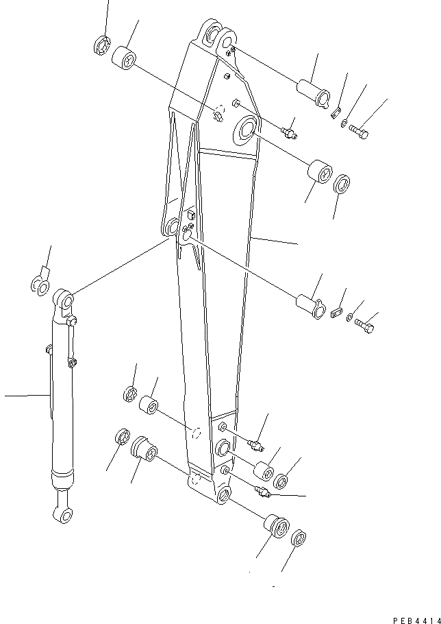 Схема запчастей Komatsu PC340NLC-6K - РУКОЯТЬ (.M) РАБОЧЕЕ ОБОРУДОВАНИЕ
