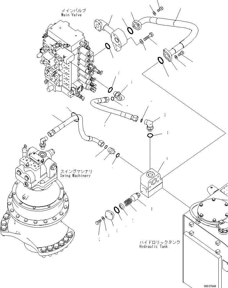 Схема запчастей Komatsu PC340NLC-7K-E0 - ВОЗВРАТНАЯ ЛИНИЯ( АКТУАТОР) ГИДРАВЛИКА