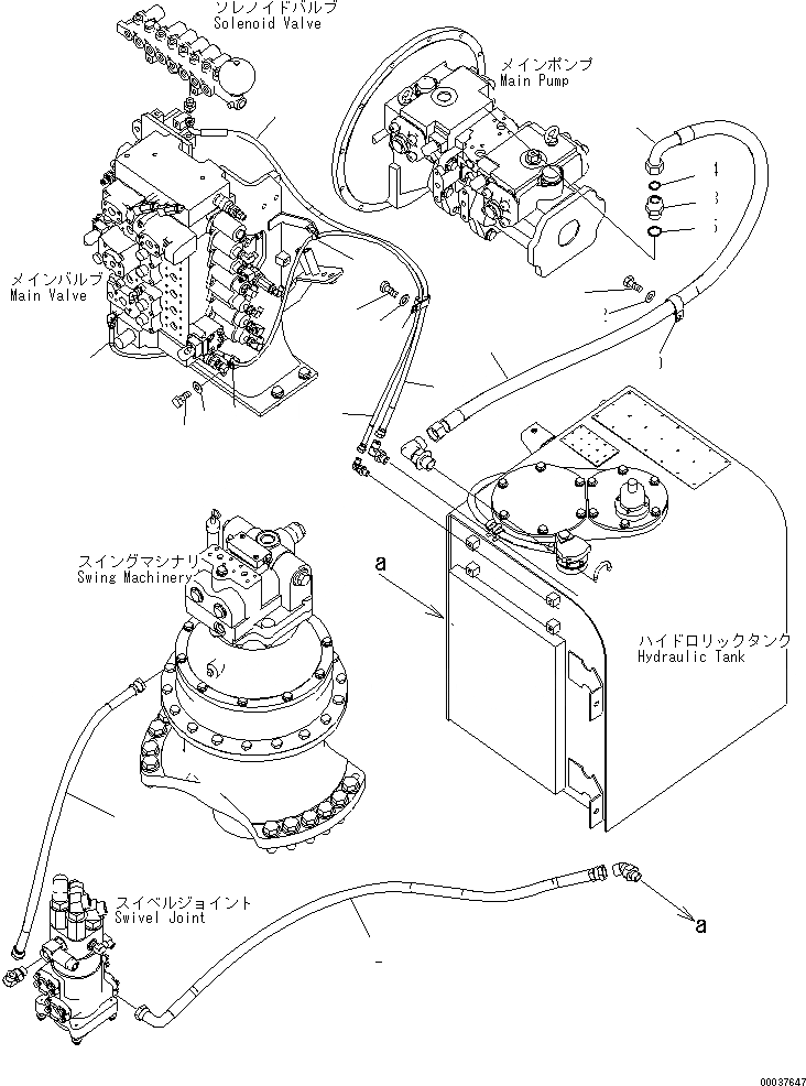 Схема запчастей Komatsu PC340NLC-7K-E0 - ВОЗВРАТН. ЛИНИИ ГИДРАВЛИКА
