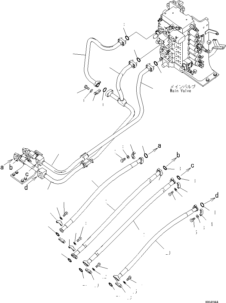 Схема запчастей Komatsu PC340NLC-7K-E0 - ГИДРОЛИНИЯ СТРЕЛЫ (ЛИНИИ КЛАПАНА СТРЕЛЫ) ГИДРАВЛИКА