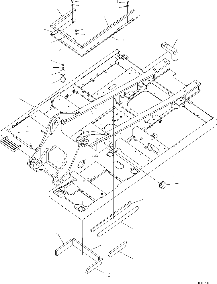 Схема запчастей Komatsu PC340NLC-7K-E0 - ОСНОВНАЯ РАМА ОСНОВНАЯ РАМА И ЕЕ ЧАСТИ