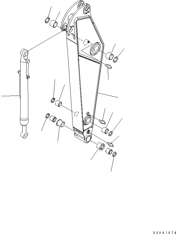 Схема запчастей Komatsu PC340NLC-7K-E0 - РУКОЯТЬ (.M) РАБОЧЕЕ ОБОРУДОВАНИЕ