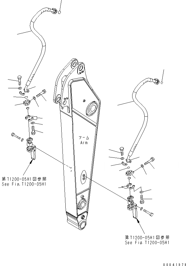 Схема запчастей Komatsu PC340NLC-7K-E0 - РУКОЯТЬ (.M) (-НАВЕСН. ОБОРУД ТРУБЫ¤ /) РАБОЧЕЕ ОБОРУДОВАНИЕ