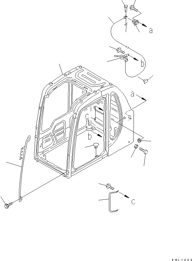 Схема запчастей Komatsu PC340NLC-6 - КАБИНА (КАБИНА¤ РУЧКА И ФИКСАТОР ОТКРЫТИЯ) КАБИНА ОПЕРАТОРА И СИСТЕМА УПРАВЛЕНИЯ
